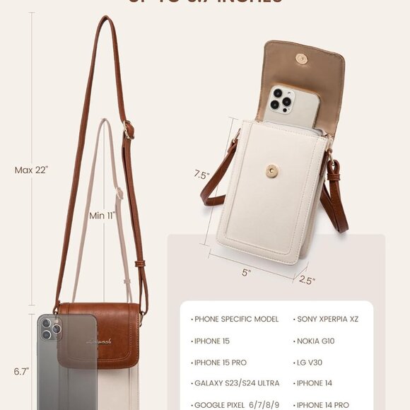 Lightweight Leather Crossbody Mini Purse with Double Compartments for Essentials - Picture 5 of 6